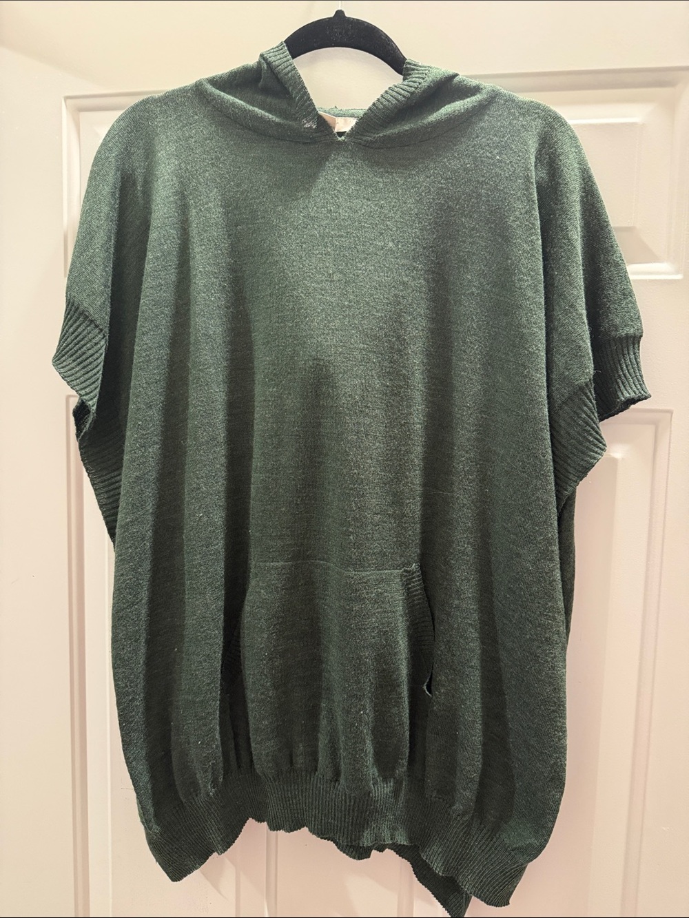 Ladies LOFT Forest Green Hooded Knit Sweater